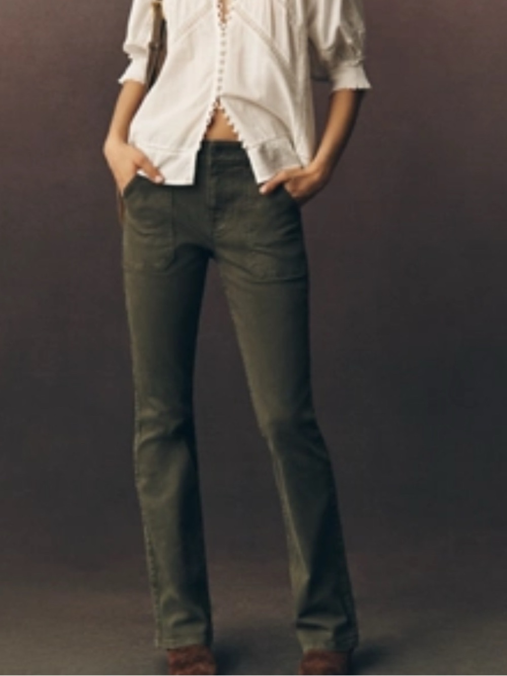 Sanctuary Hayden Olive Green mid rise bootcut Jeans
